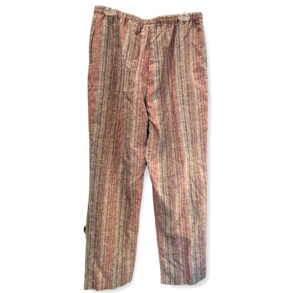 Travelsmith Size Medium Striped Linen Blend Pants - Picture 3 of 5